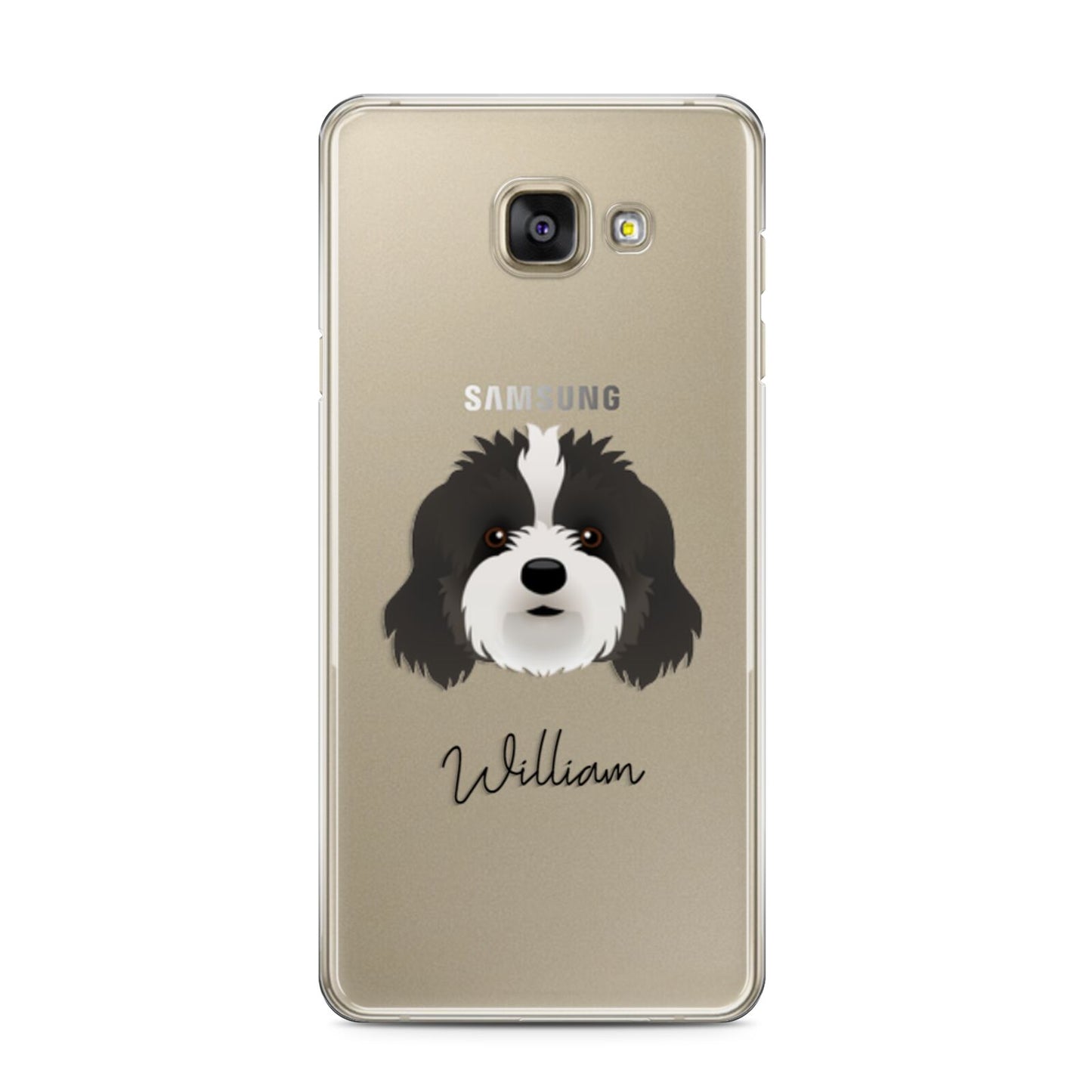 Cavapoo Personalised Samsung Galaxy A3 2016 Case on gold phone