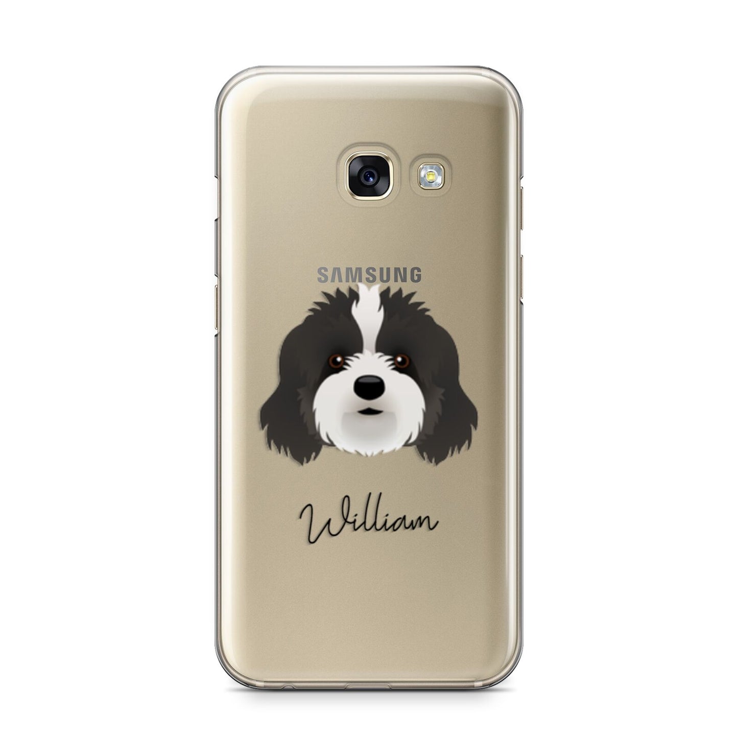 Cavapoo Personalised Samsung Galaxy A3 2017 Case on gold phone