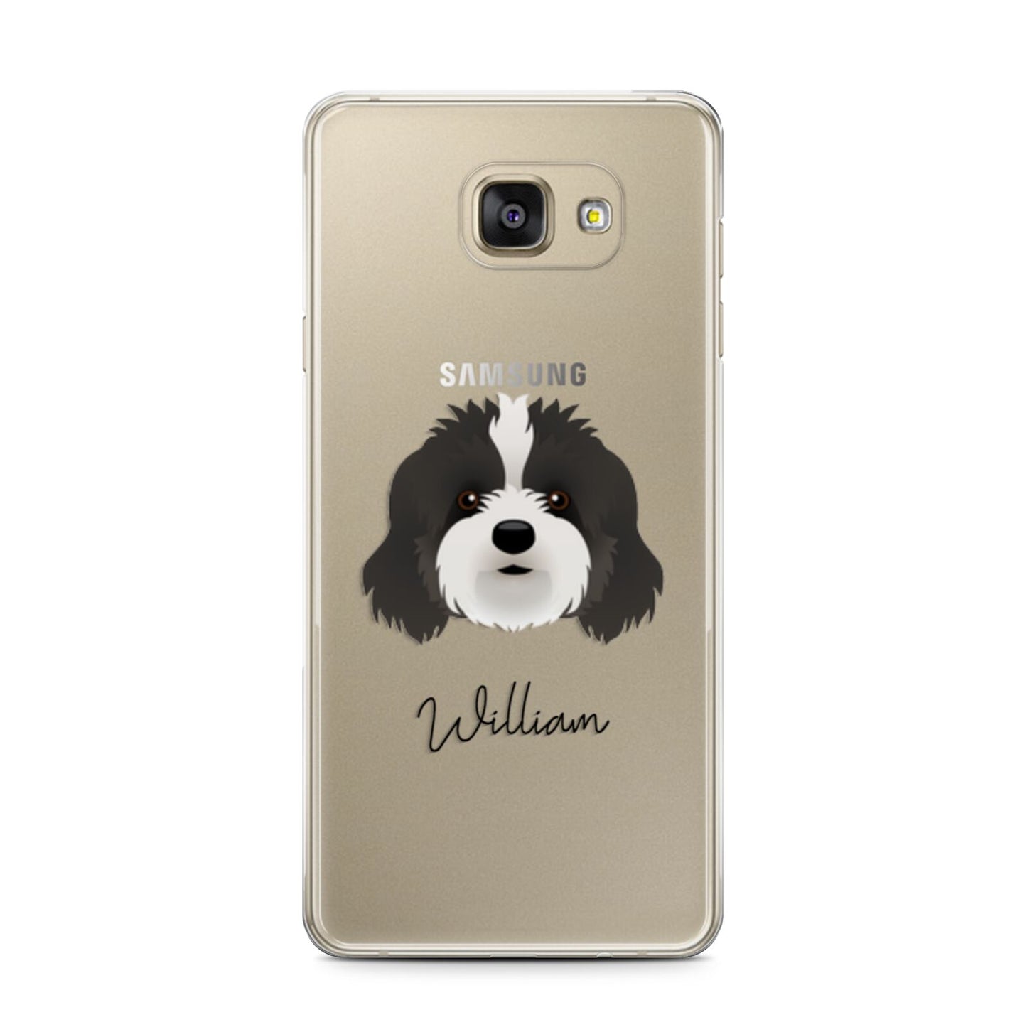 Cavapoo Personalised Samsung Galaxy A7 2016 Case on gold phone