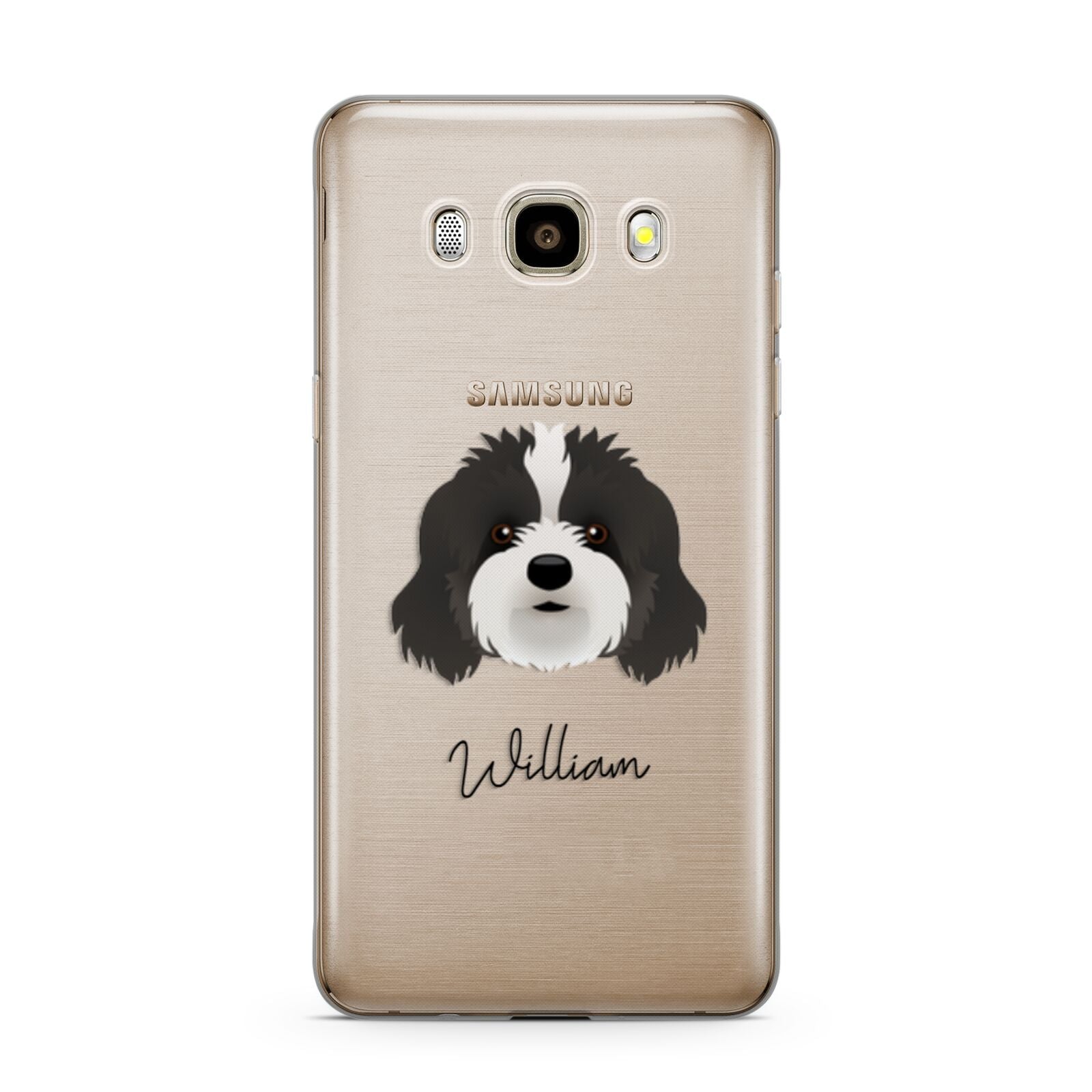 Cavapoo Personalised Samsung Galaxy J7 2016 Case on gold phone