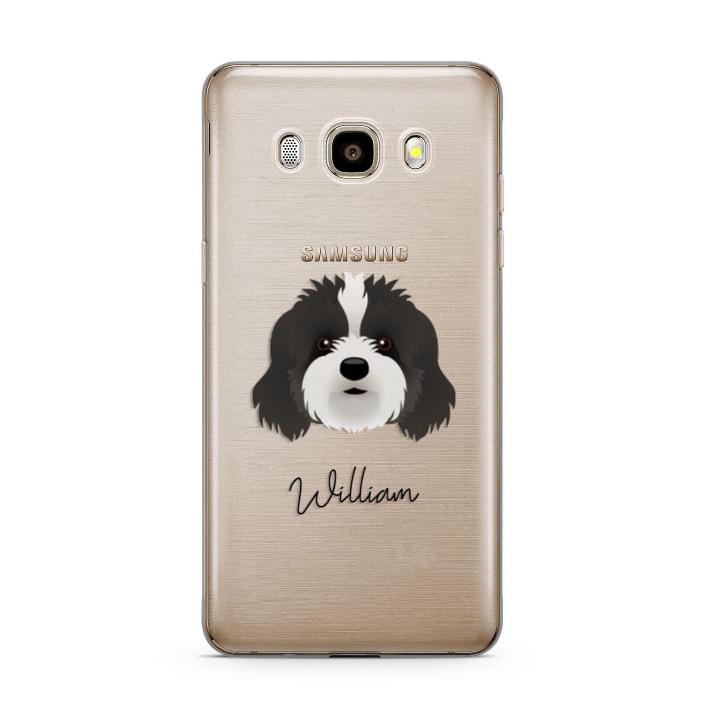 Cavapoo Personalised Samsung Galaxy J7 2016 Case on gold phone