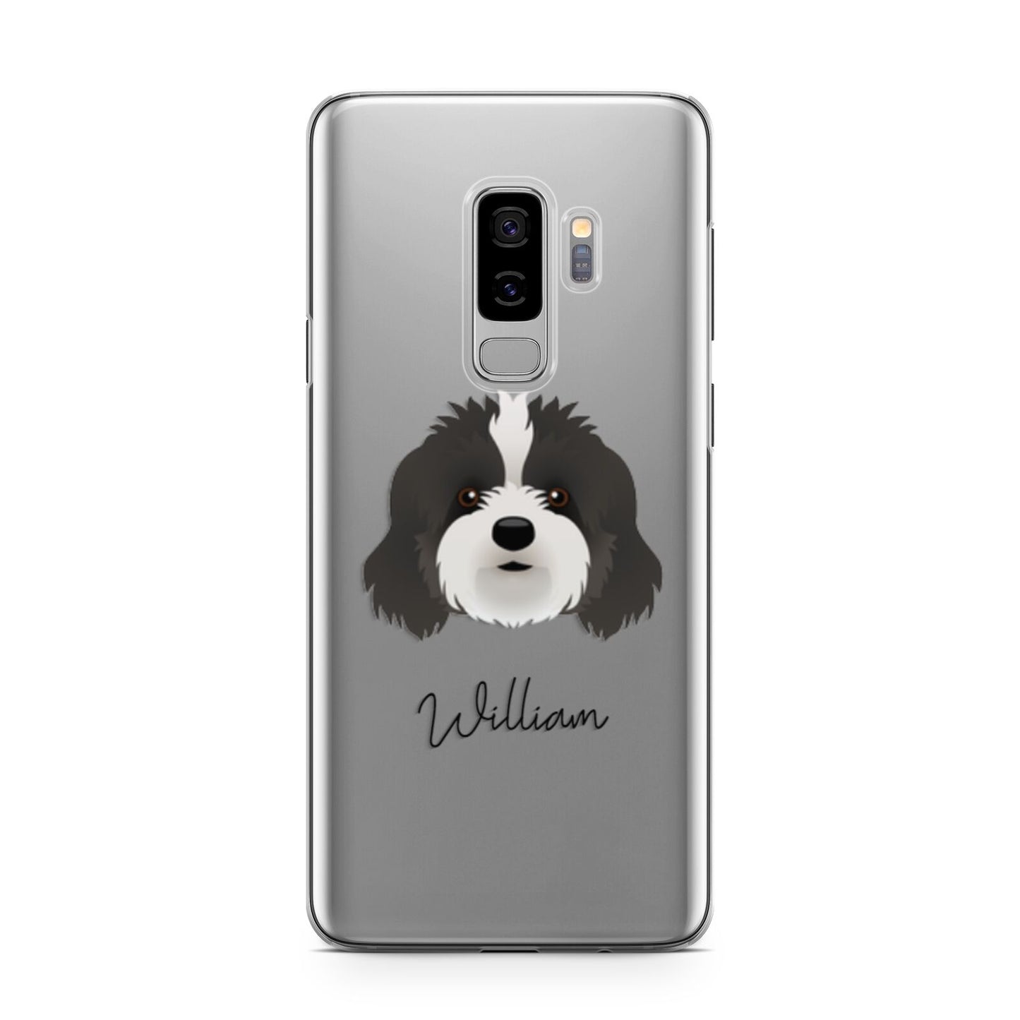 Cavapoo Personalised Samsung Galaxy S9 Plus Case on Silver phone