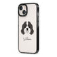 Cavapoo Personalised iPhone 13 Black Impact Case Side Angle on Silver phone