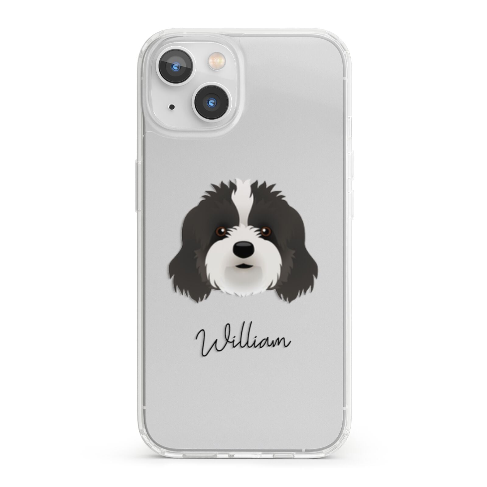 Cavapoo Personalised iPhone 13 Clear Bumper Case