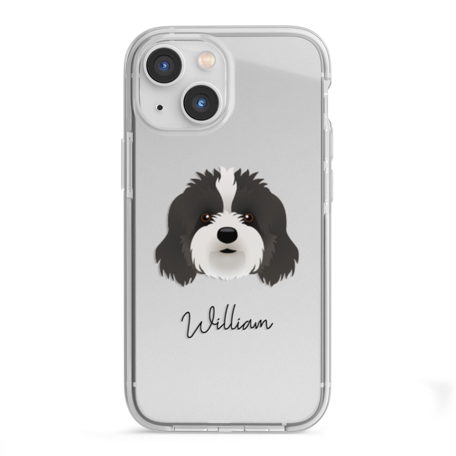 Cavapoo Personalised iPhone 13 Mini TPU Impact Case with White Edges