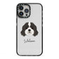 Cavapoo Personalised iPhone 13 Pro Max Black Impact Case on Silver phone