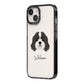 Cavapoo Personalised iPhone 14 Black Impact Case Side Angle on Silver phone
