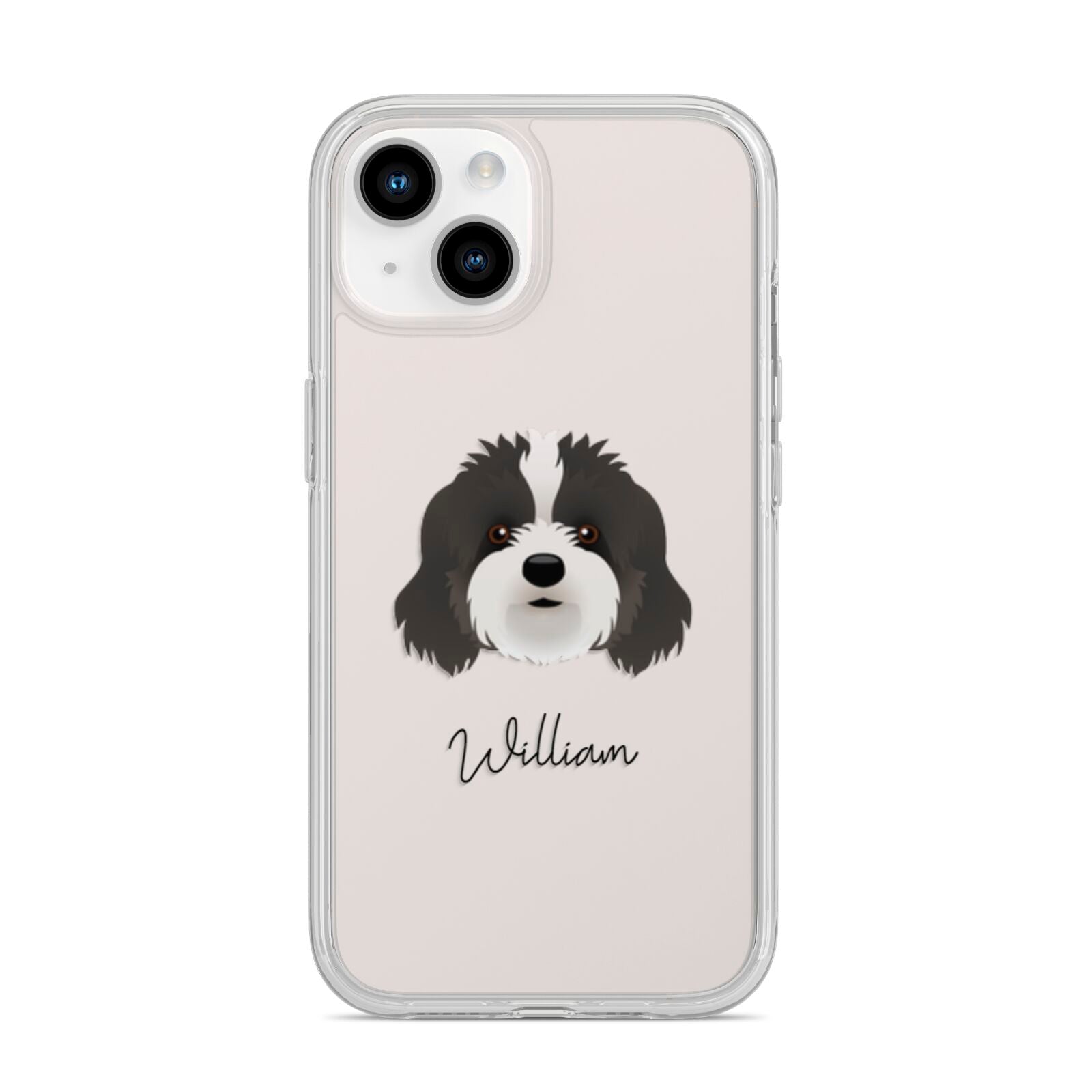 Cavapoo Personalised iPhone 14 Clear Tough Case Starlight