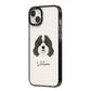 Cavapoo Personalised iPhone 14 Plus Black Impact Case Side Angle on Silver phone