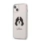 Cavapoo Personalised iPhone 14 Plus Clear Tough Case Starlight Angled Image