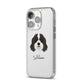 Cavapoo Personalised iPhone 14 Pro Clear Tough Case Silver Angled Image