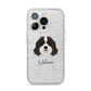 Cavapoo Personalised iPhone 14 Pro Glitter Tough Case Silver