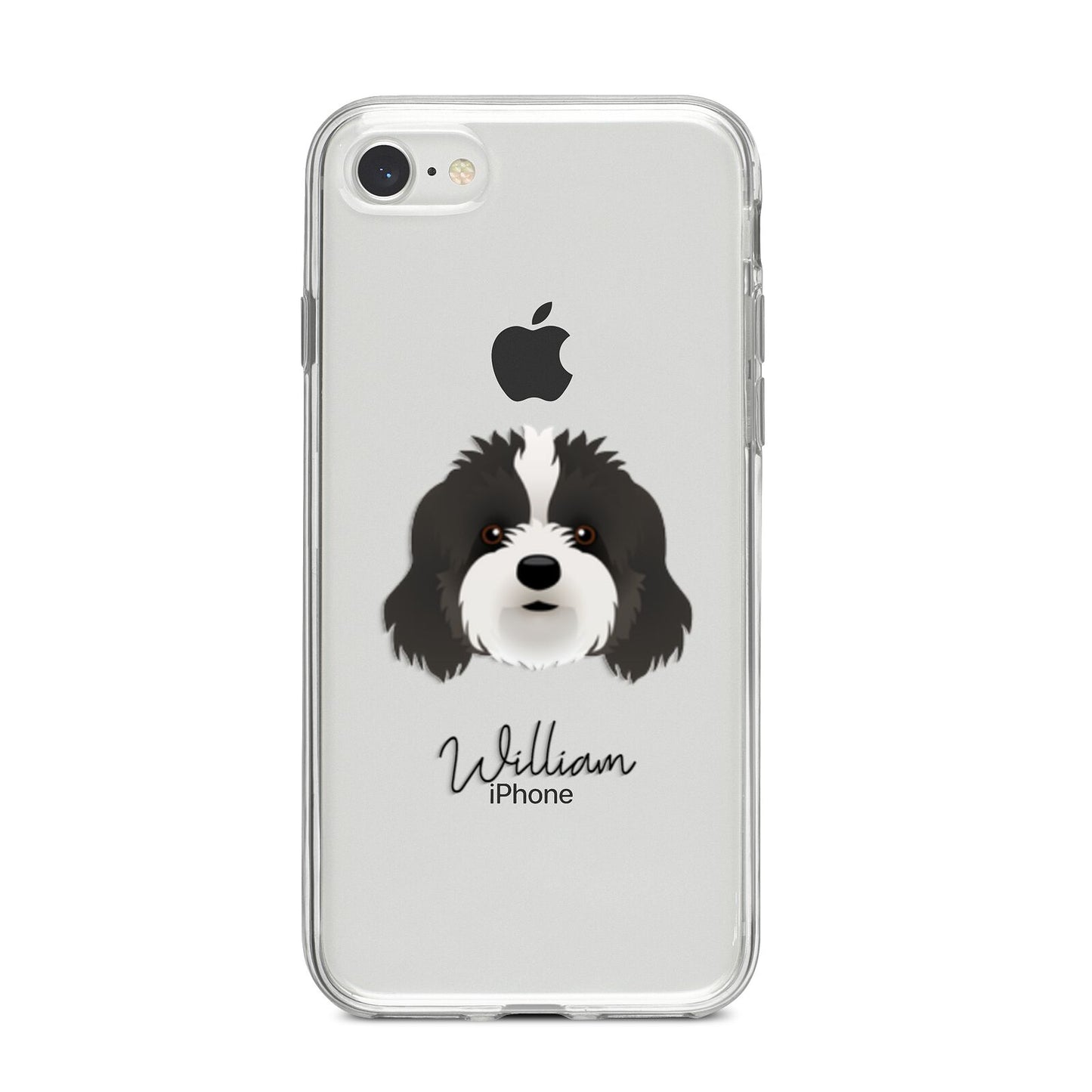 Cavapoo Personalised iPhone 8 Bumper Case on Silver iPhone
