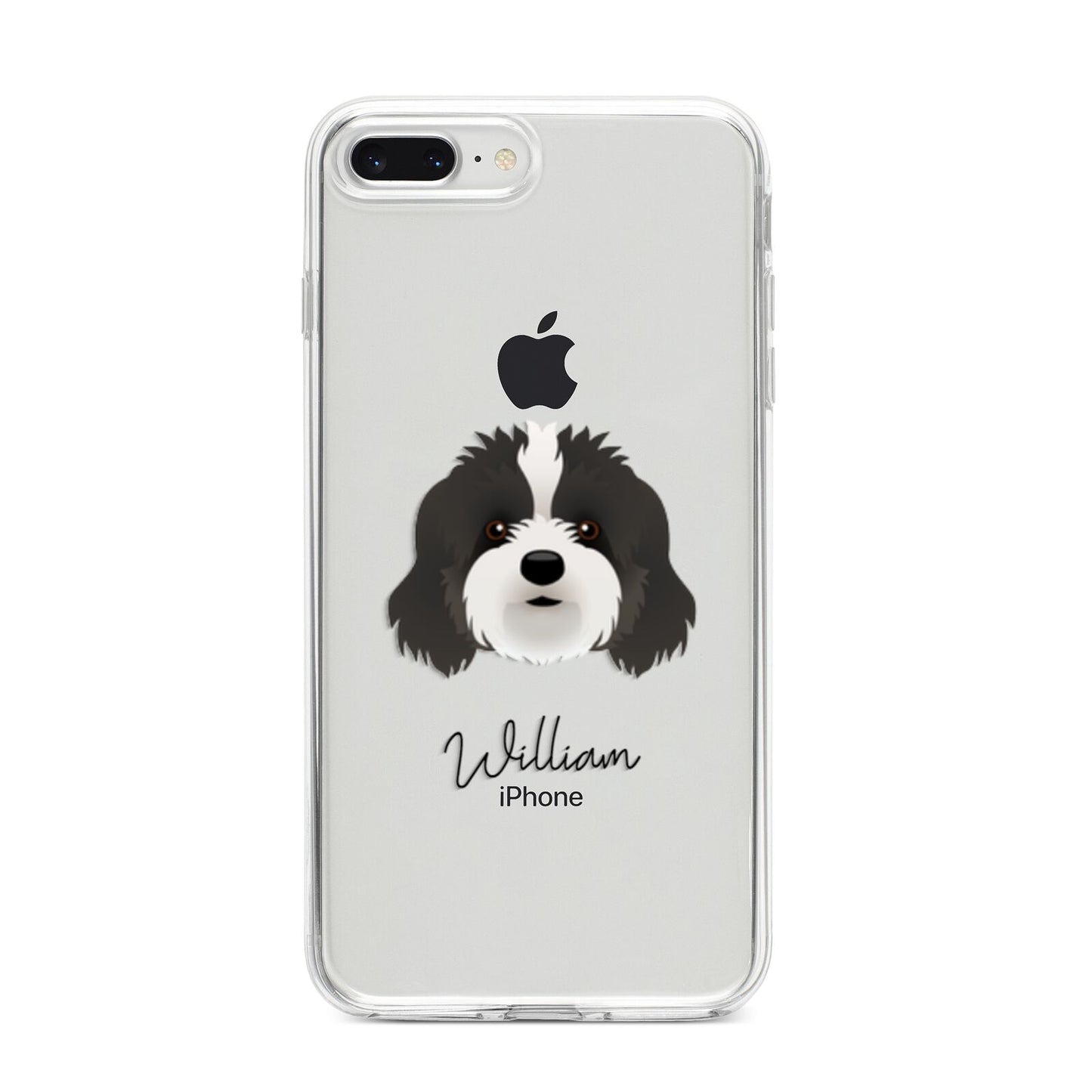 Cavapoo Personalised iPhone 8 Plus Bumper Case on Silver iPhone