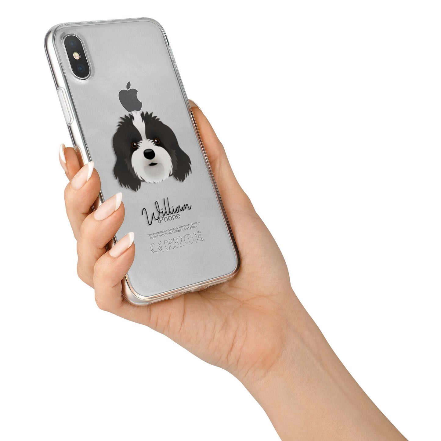 Cavapoo Personalised iPhone X Bumper Case on Silver iPhone Alternative Image 2