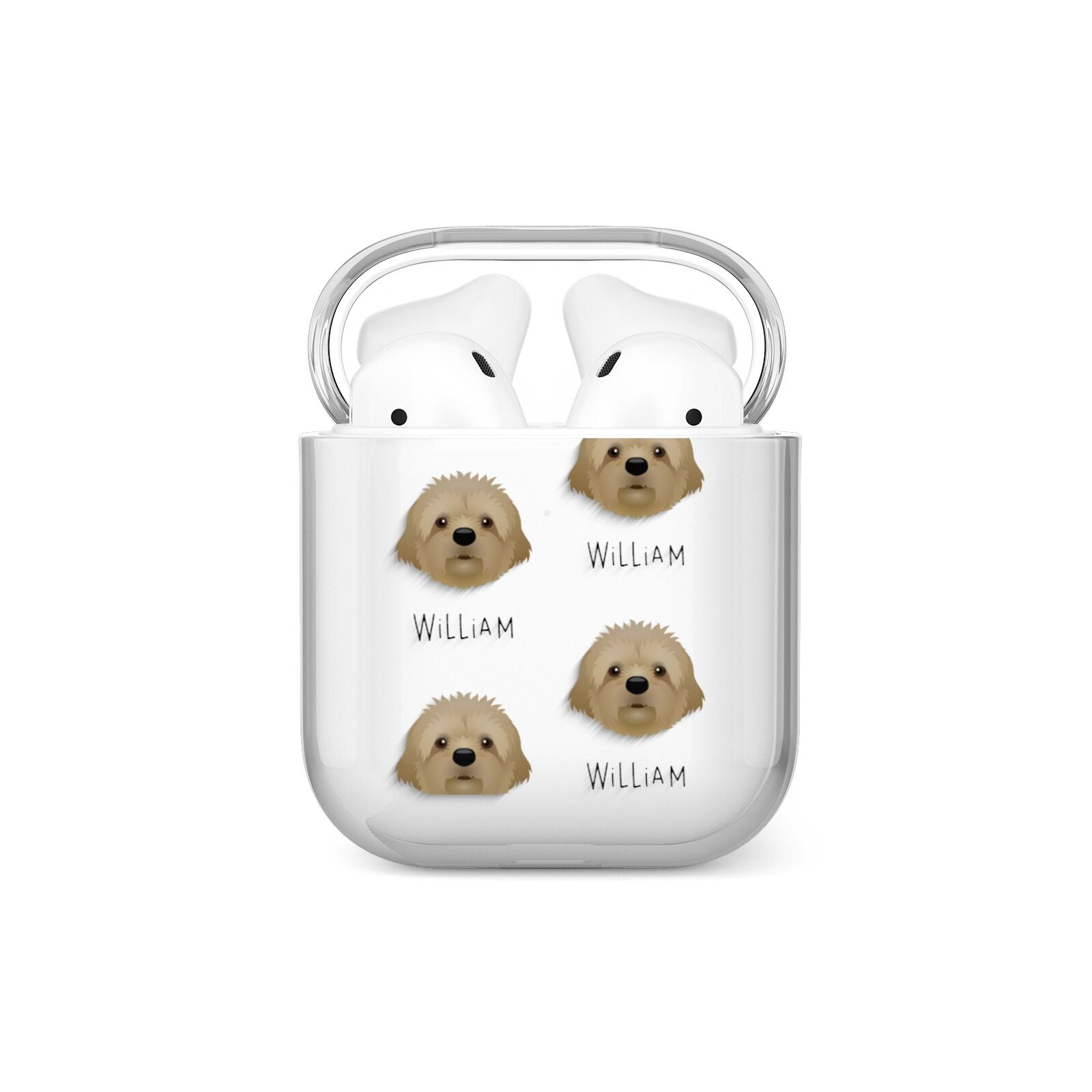 Cavapoochon Icon with Name AirPods Case
