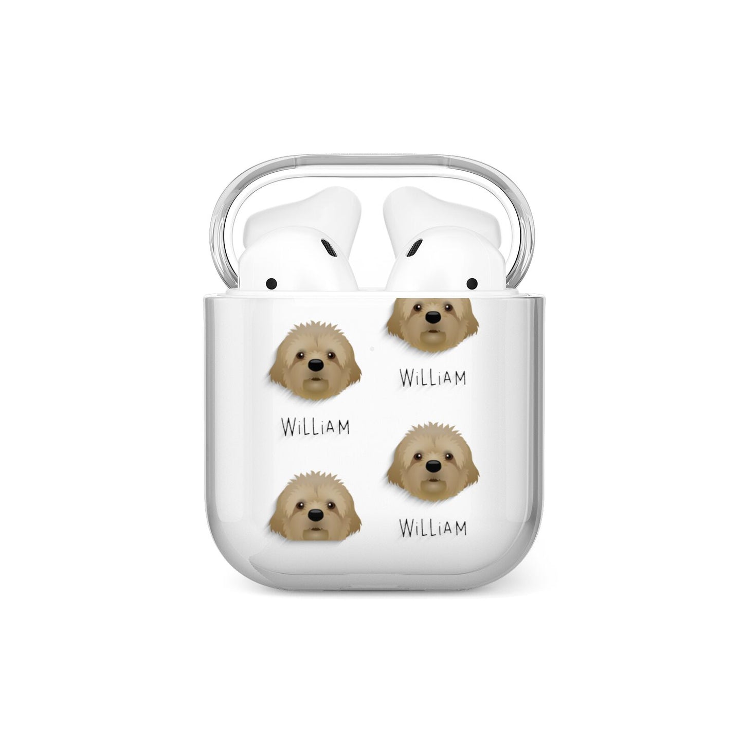 Cavapoochon Icon with Name AirPods Case
