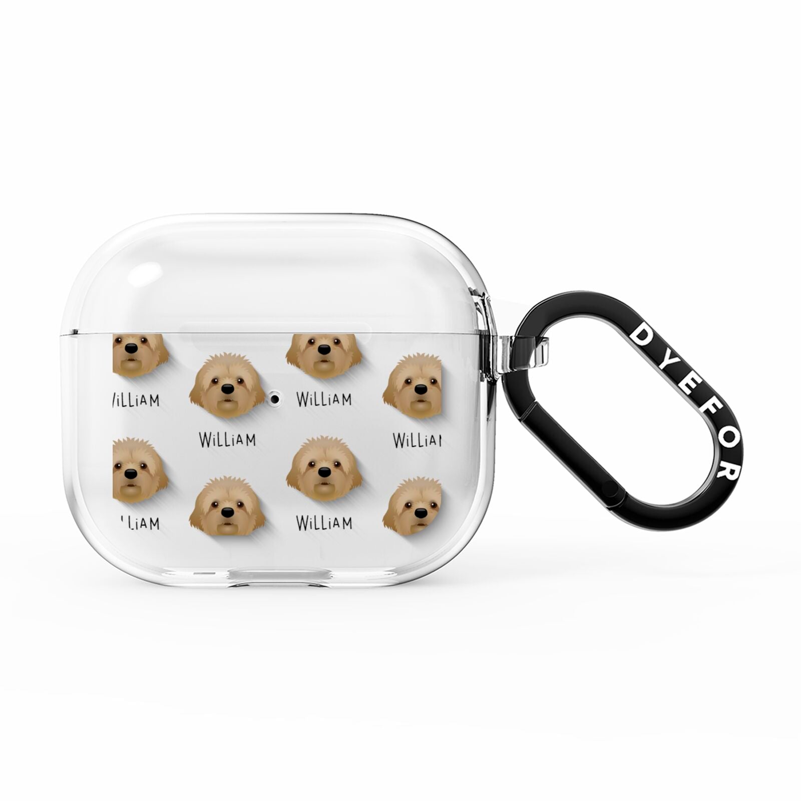 Cavapoochon Icon with Name AirPods Clear Case 3rd Gen