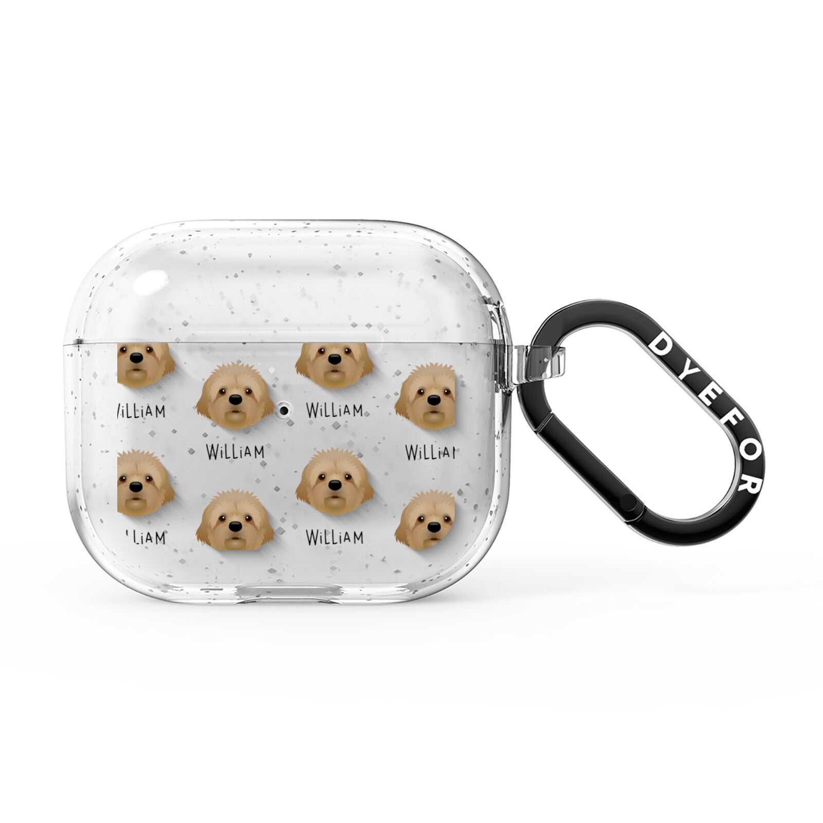 Cavapoochon Icon with Name AirPods Glitter Case 3rd Gen