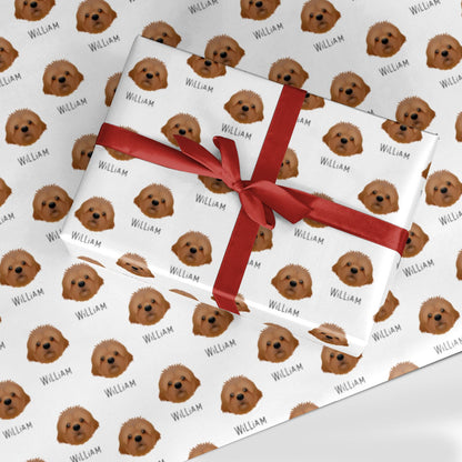 Cavapoochon Icon with Name Custom Wrapping Paper