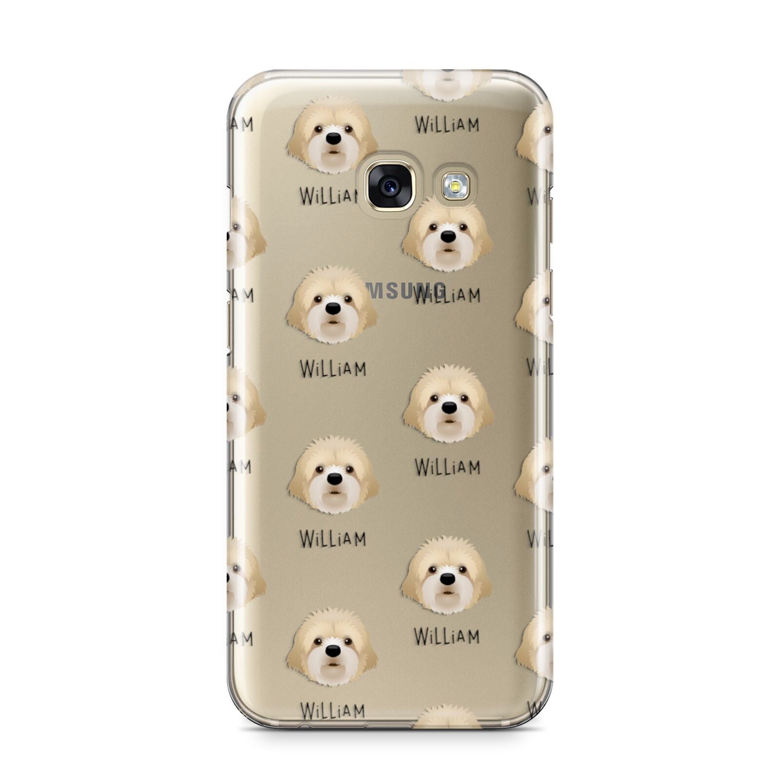 Cavapoochon Icon with Name Samsung Galaxy A3 2017 Case on gold phone