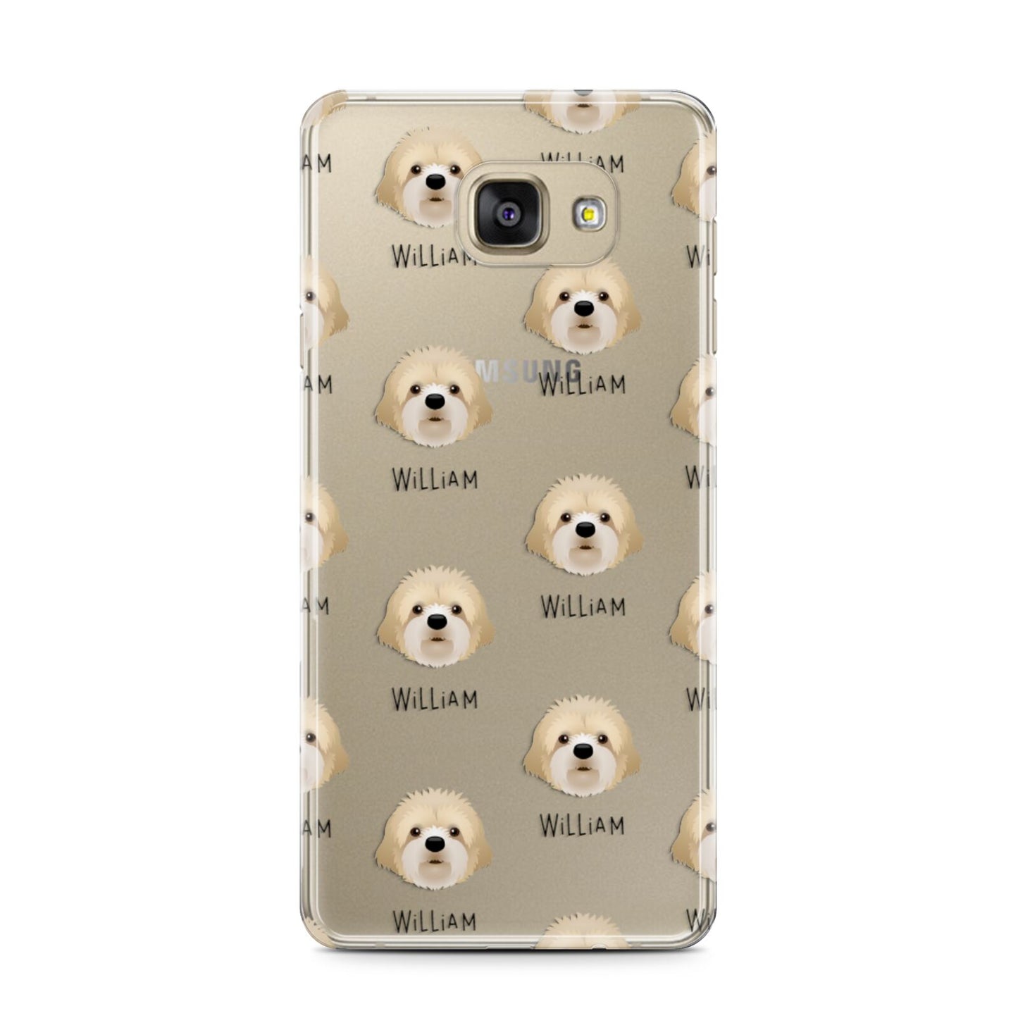 Cavapoochon Icon with Name Samsung Galaxy A7 2016 Case on gold phone