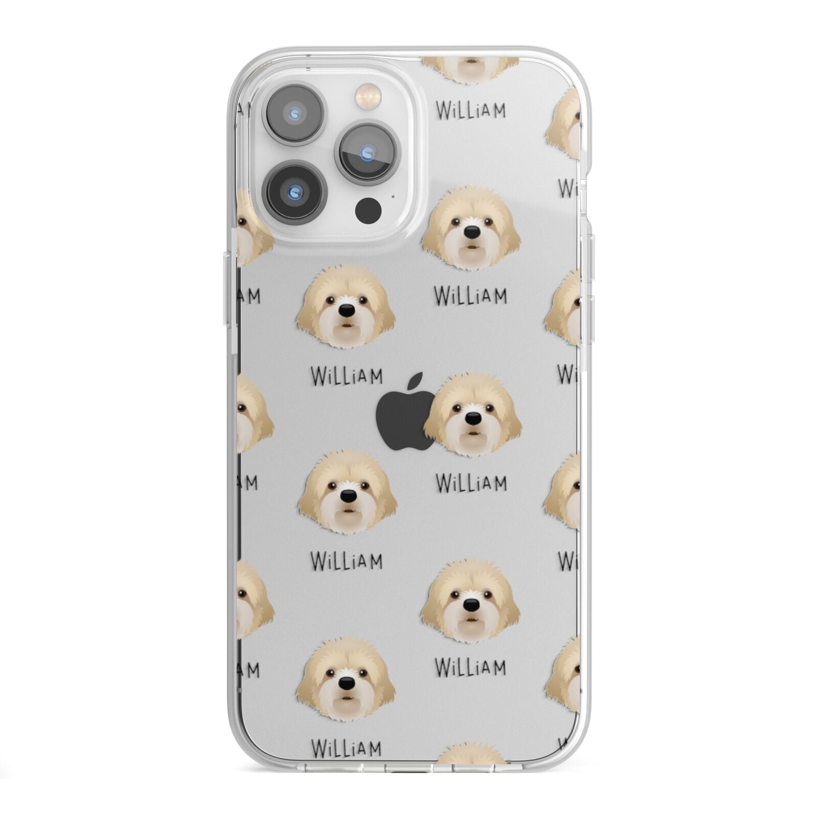 Cavapoochon Icon with Name iPhone 13 Pro Max TPU Impact Case with White Edges