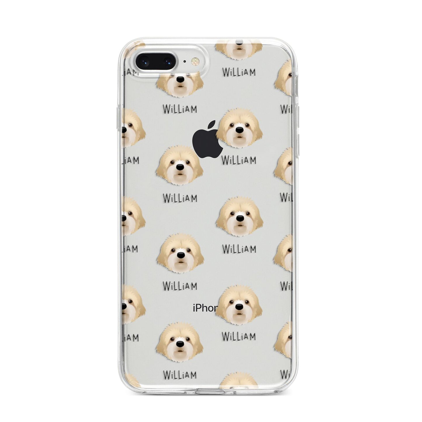 Cavapoochon Icon with Name iPhone 8 Plus Bumper Case on Silver iPhone