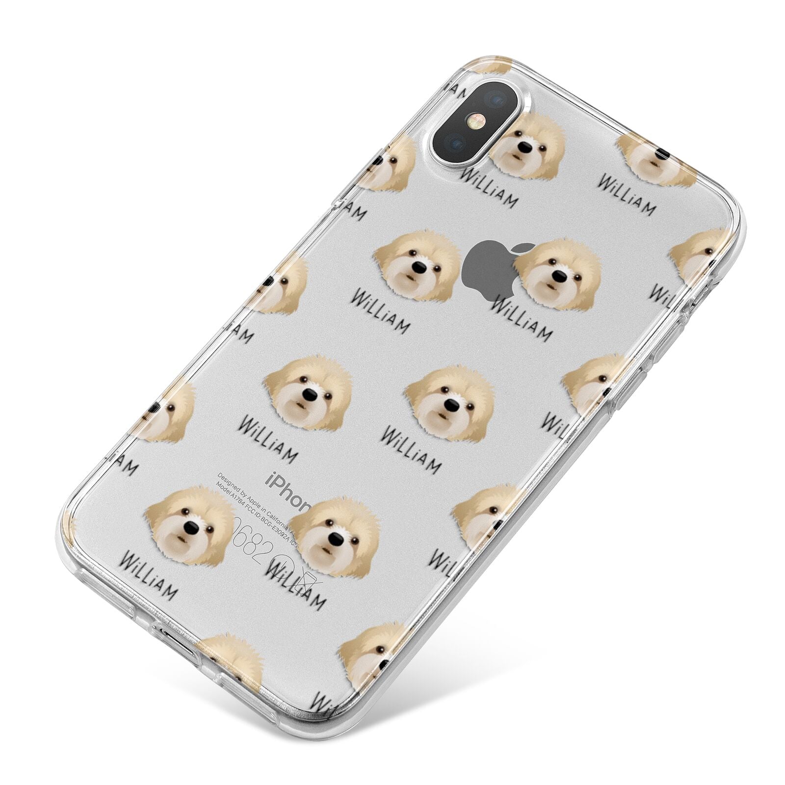 Cavapoochon Icon with Name iPhone X Bumper Case on Silver iPhone