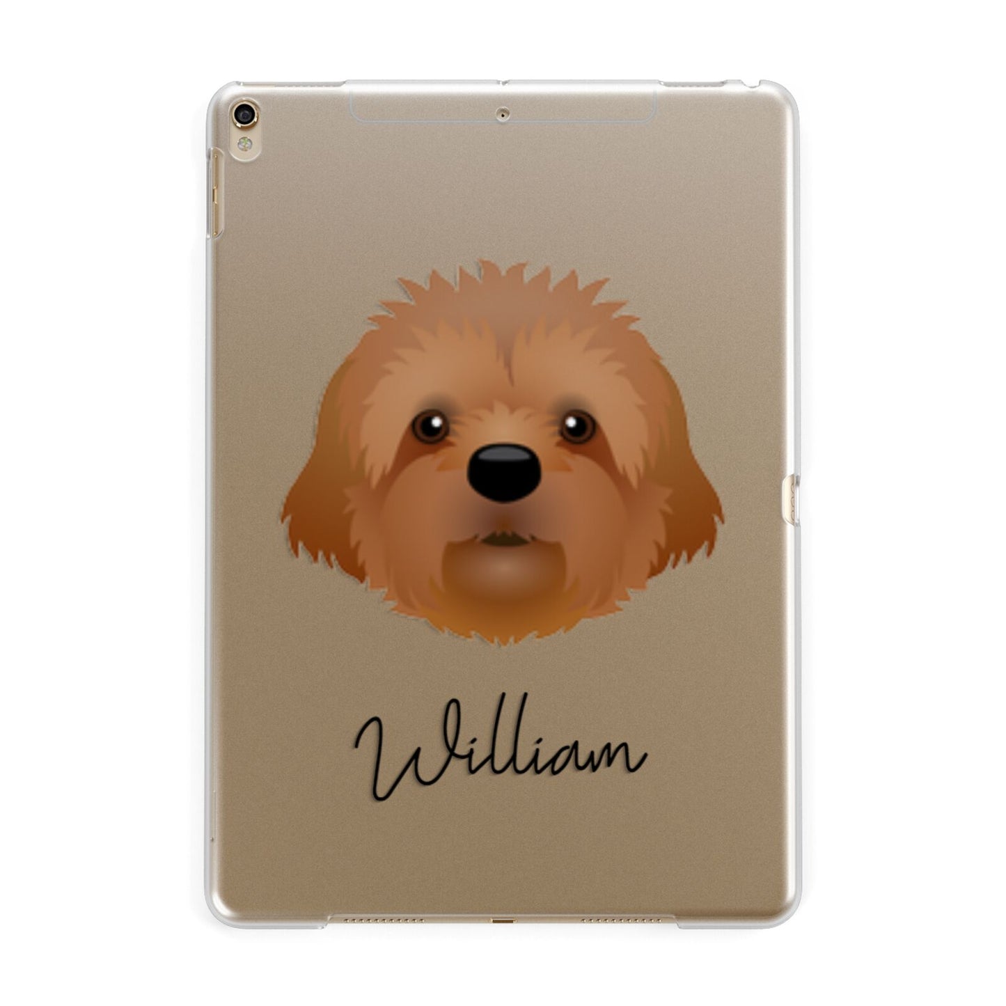 Cavapoochon Personalised Apple iPad Gold Case