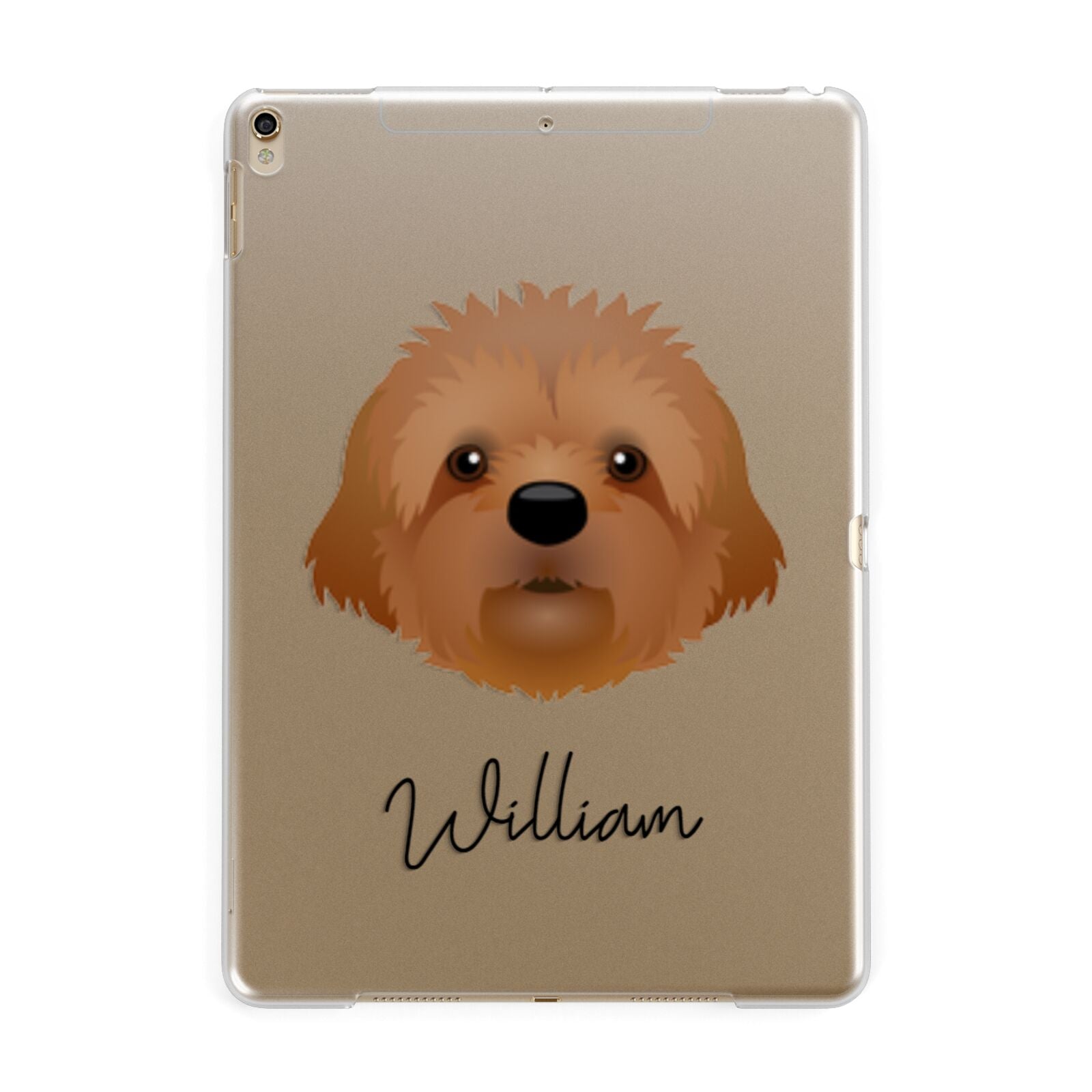 Cavapoochon Personalised Apple iPad Gold Case