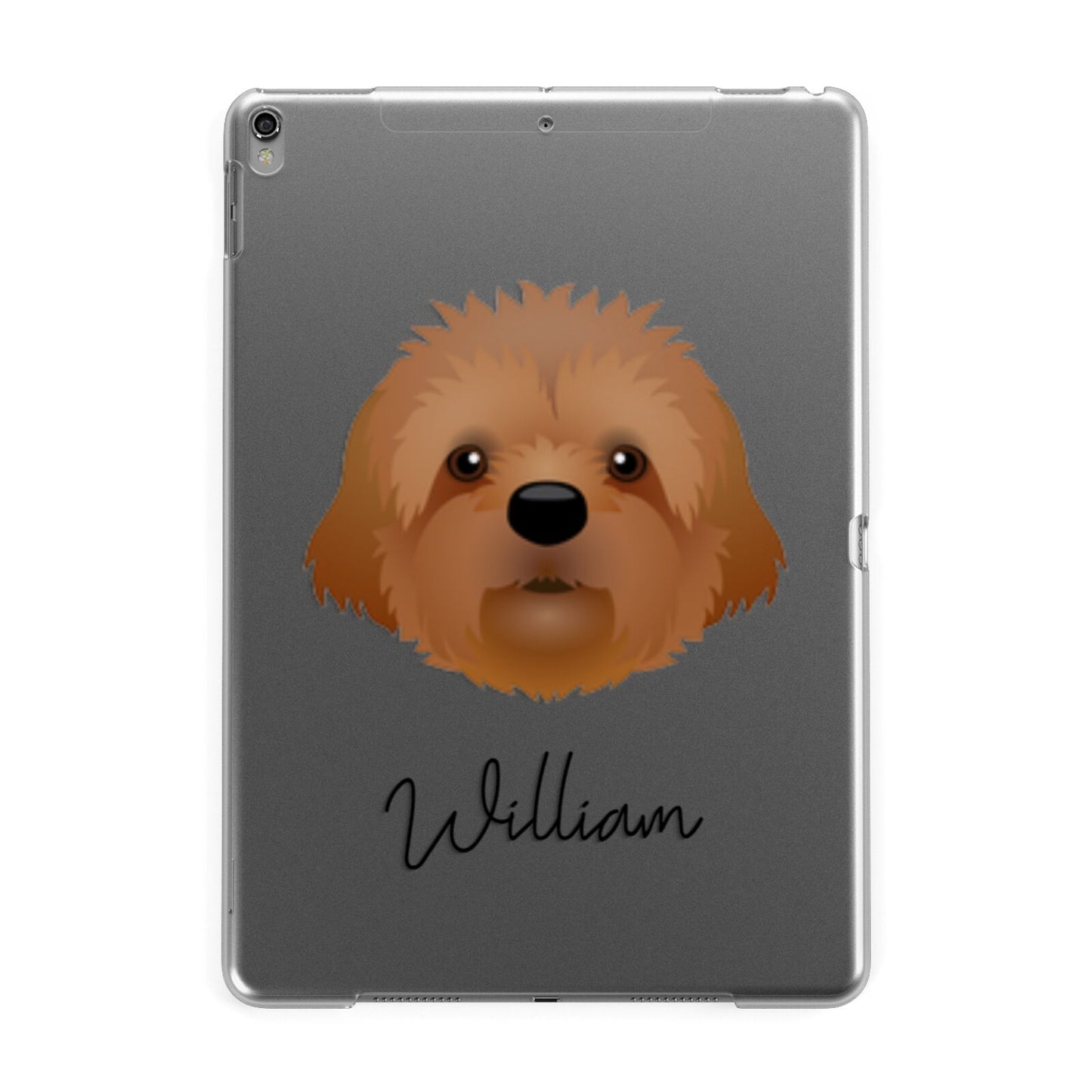 Cavapoochon Personalised Apple iPad Grey Case