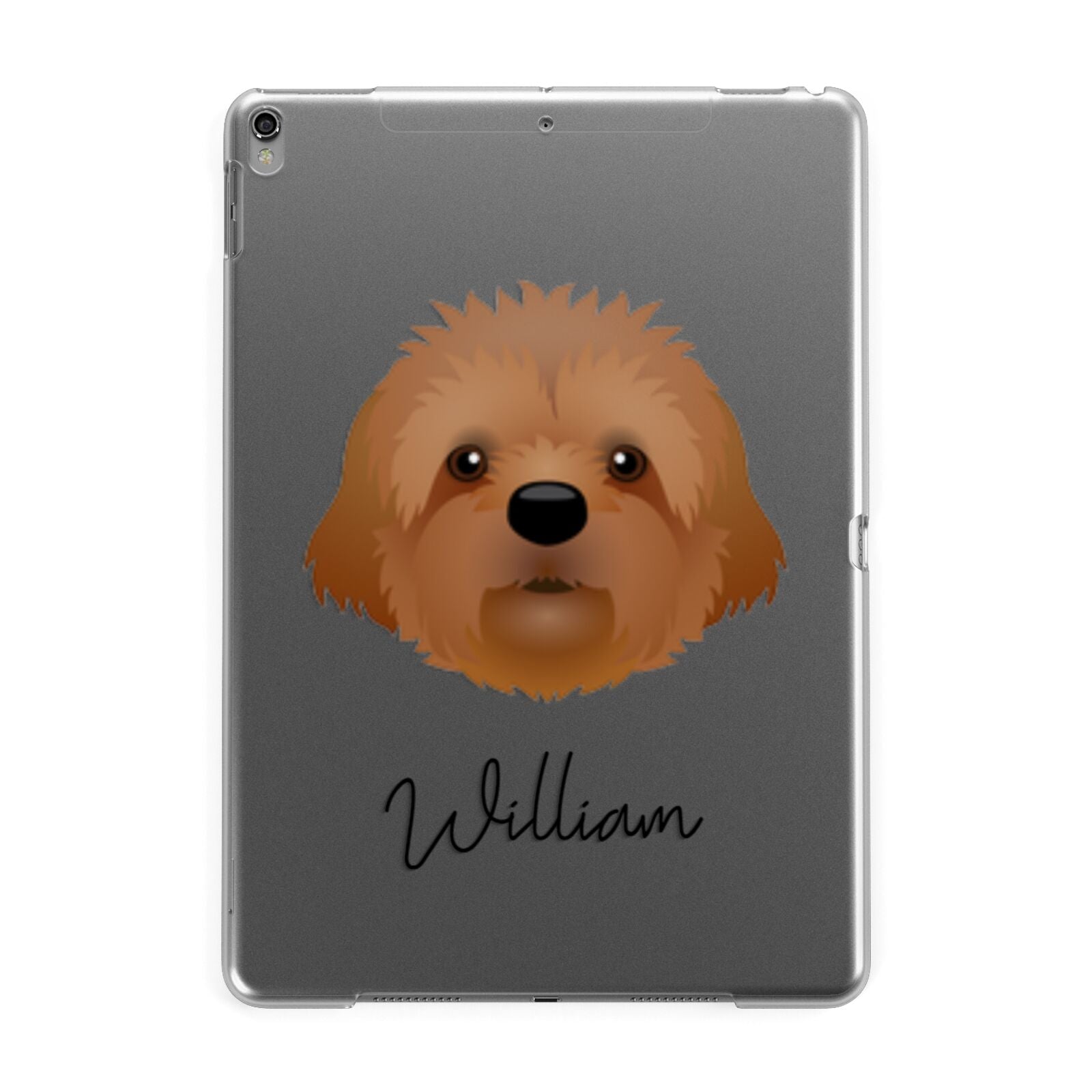 Cavapoochon Personalised Apple iPad Grey Case