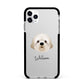 Cavapoochon Personalised Apple iPhone 11 Pro Max in Silver with Black Impact Case