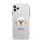 Cavapoochon Personalised Apple iPhone 11 Pro Max in Silver with White Impact Case