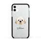 Cavapoochon Personalised Apple iPhone 11 in White with Black Impact Case