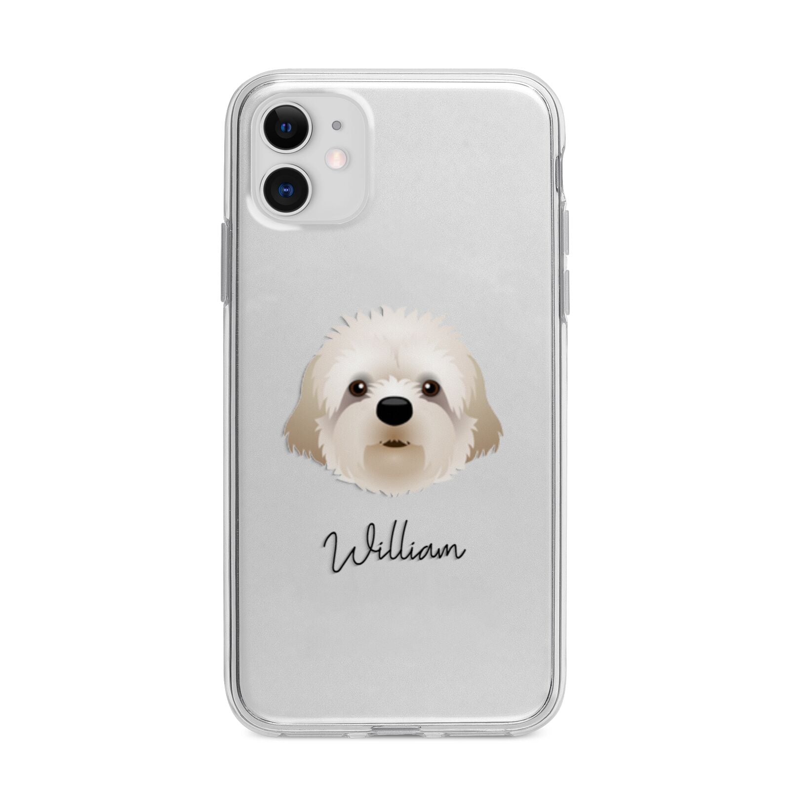 Cavapoochon Personalised Apple iPhone 11 in White with Bumper Case