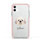 Cavapoochon Personalised Apple iPhone 11 in White with Pink Impact Case