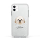 Cavapoochon Personalised Apple iPhone 11 in White with White Impact Case