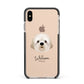 Cavapoochon Personalised Apple iPhone Xs Max Impact Case Black Edge on Gold Phone