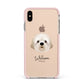 Cavapoochon Personalised Apple iPhone Xs Max Impact Case Pink Edge on Gold Phone