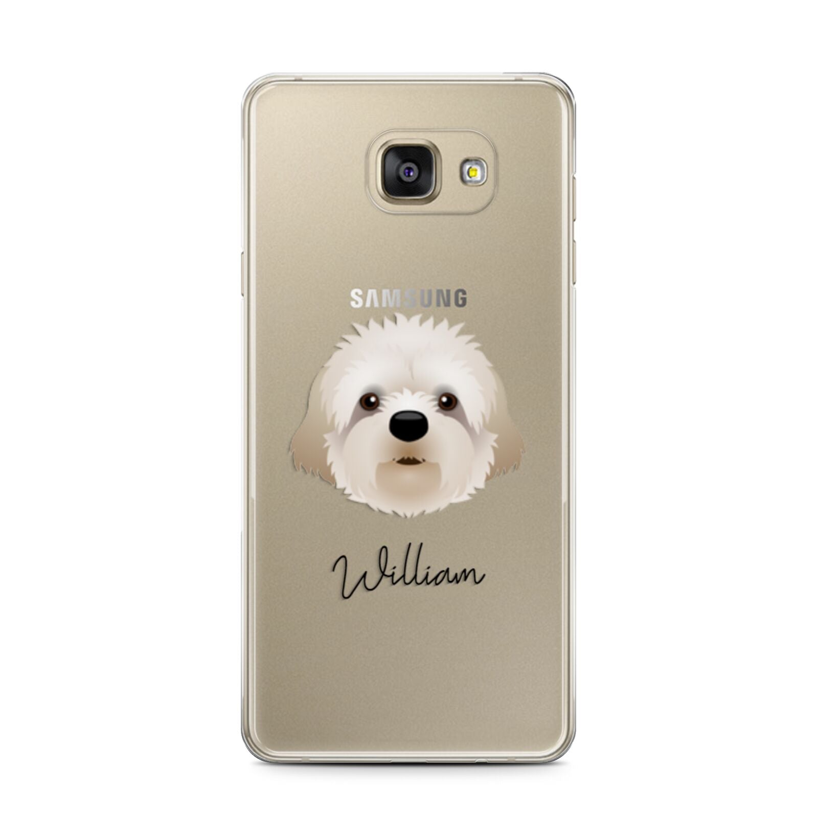Cavapoochon Personalised Samsung Galaxy A7 2016 Case on gold phone