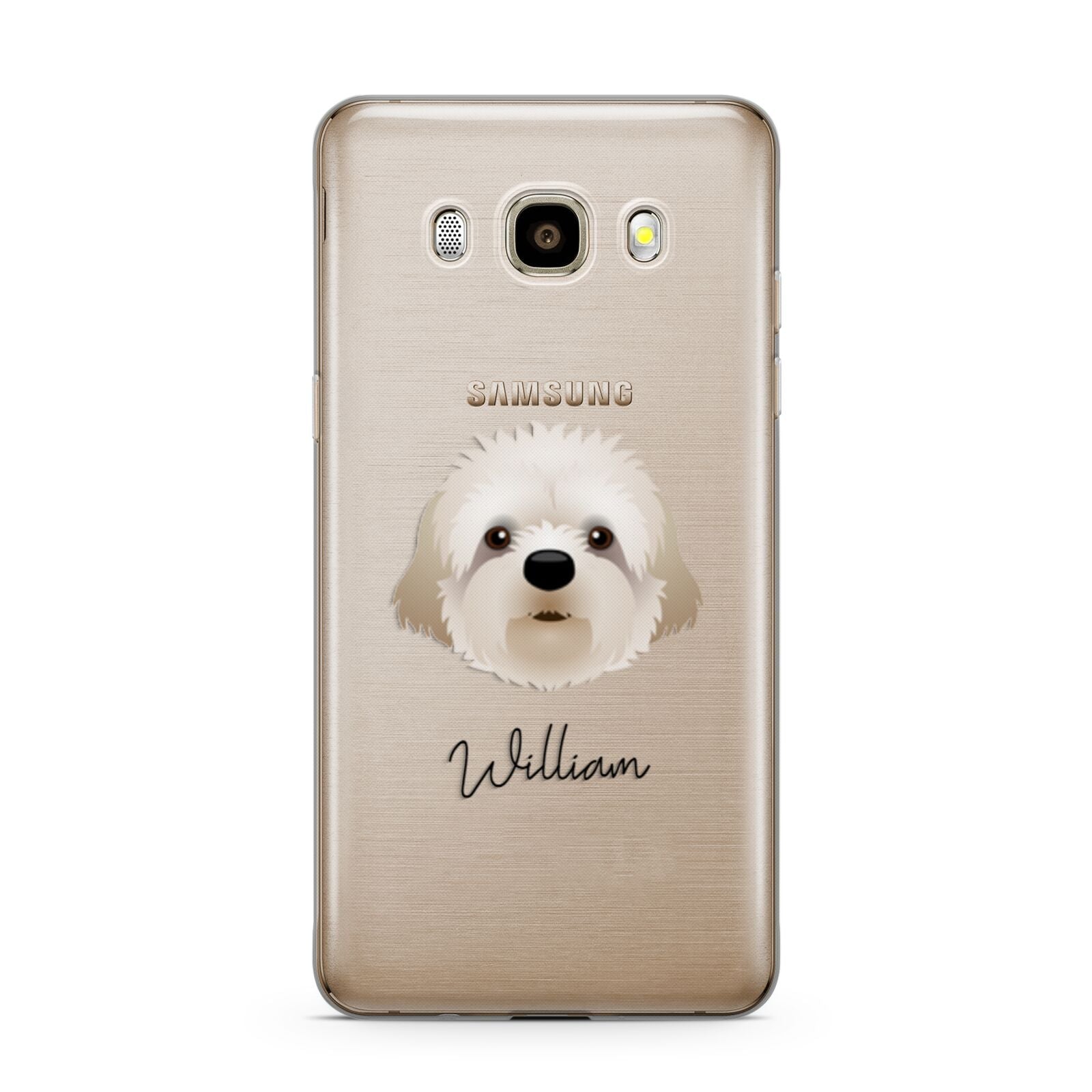 Cavapoochon Personalised Samsung Galaxy J7 2016 Case on gold phone