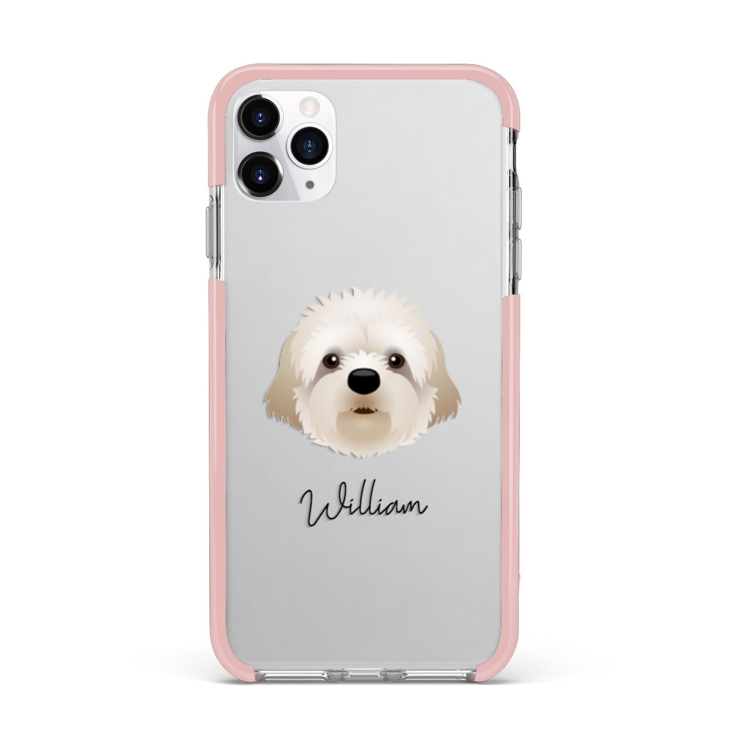 Cavapoochon Personalised iPhone 11 Pro Max Impact Pink Edge Case