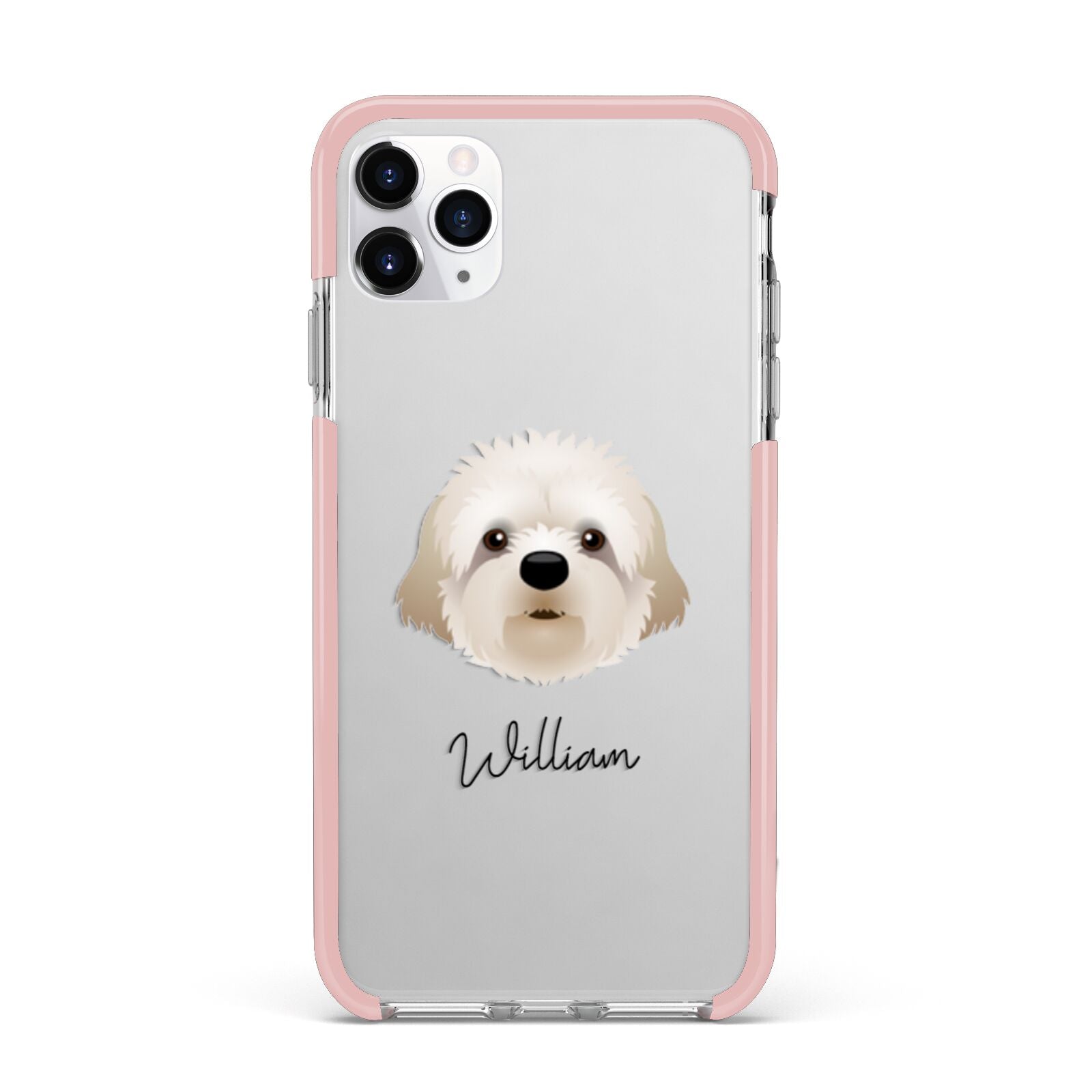 Cavapoochon Personalised iPhone 11 Pro Max Impact Pink Edge Case