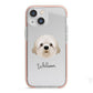 Cavapoochon Personalised iPhone 13 Mini TPU Impact Case with Pink Edges