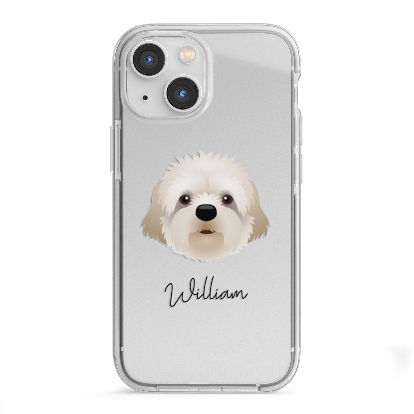 Cavapoochon Personalised iPhone 13 Mini TPU Impact Case with White Edges