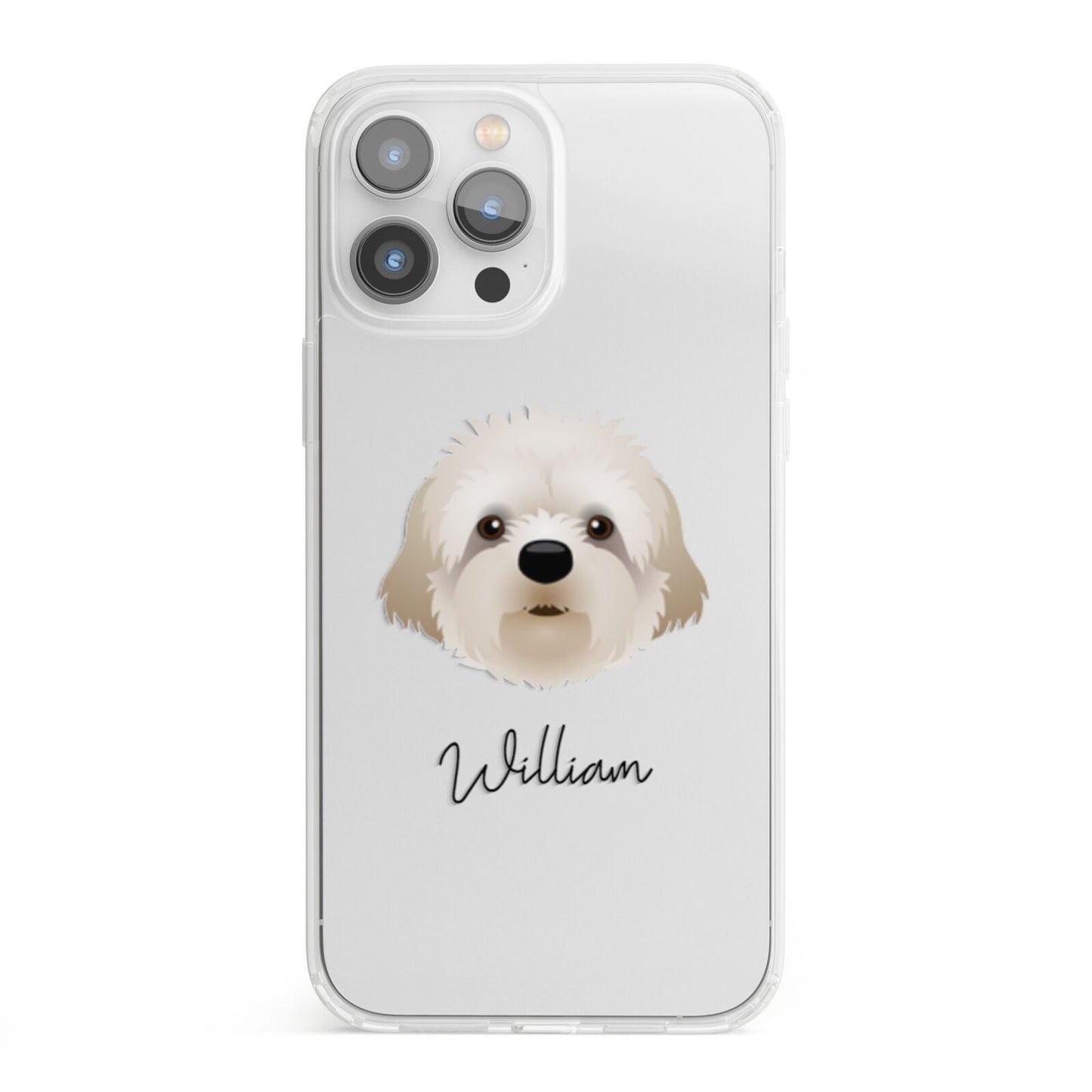 Cavapoochon Personalised iPhone 13 Pro Max Clear Bumper Case