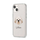 Cavapoochon Personalised iPhone 14 Clear Tough Case Starlight Angled Image