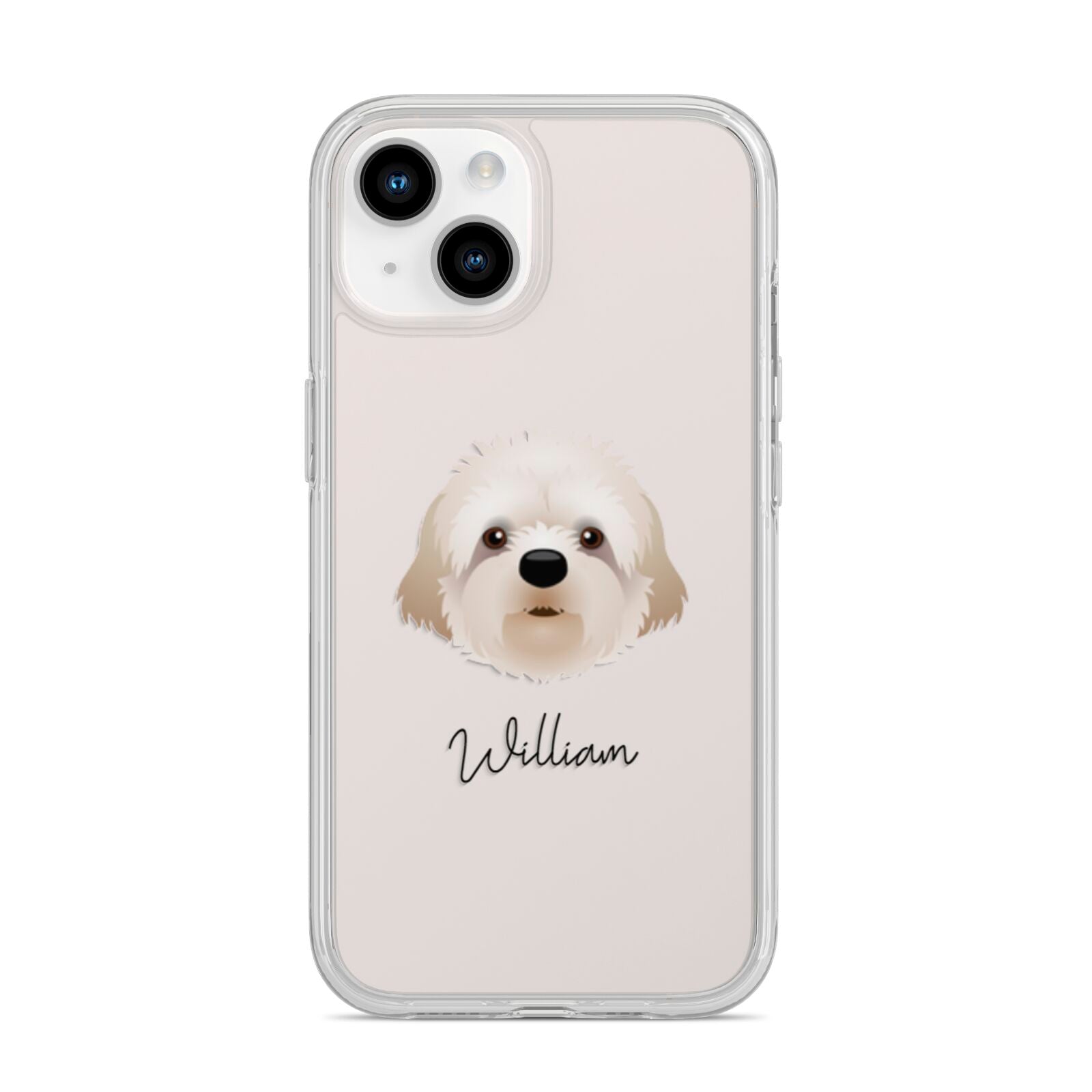 Cavapoochon Personalised iPhone 14 Clear Tough Case Starlight